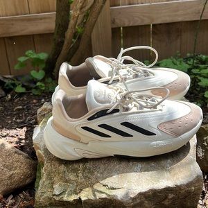 Kids Adidas Ozelia White Tan and Black Sneaker
